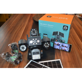  4 Kamera 12mp 4G Solar 4 Lensli Sim Kartlı Çift Güneş Panelli Güvenlik Kamerası
