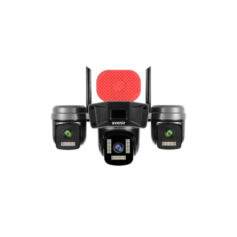 6MP 3 Kameralı Sirenli Wifi Gece Görüşlü Kablosuz Güvenlik Kamerası AV-S308 Avenir 