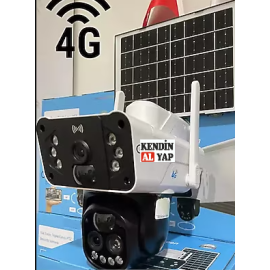 O-KAM 3950 10x Optik Zoom Beyaz Renk PTZ Solar Sim Kartlı 4G Güvenlik Kamerası Güneş Enerjili Kamera